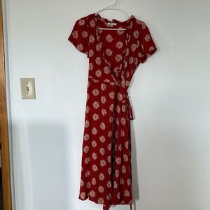 Madewell Floral Midi Wrap Dress